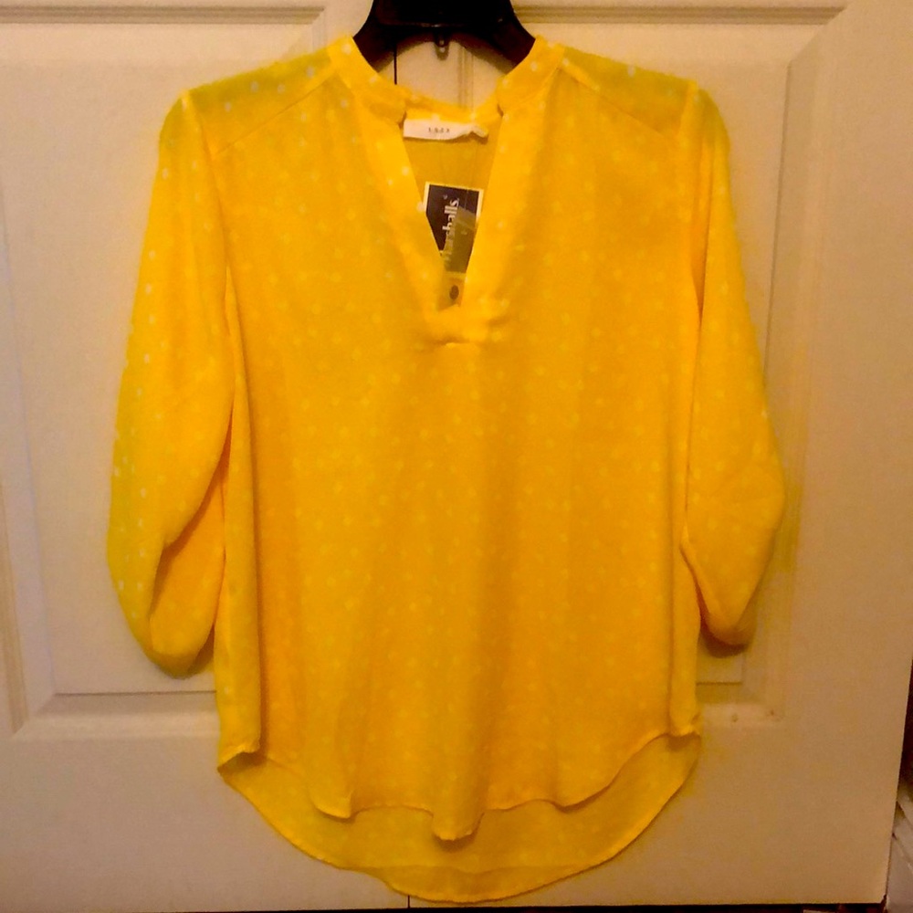 Yellow polka dot blouse